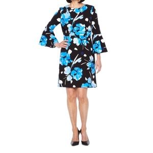 Bell Sleeve Floral Sheath Dress